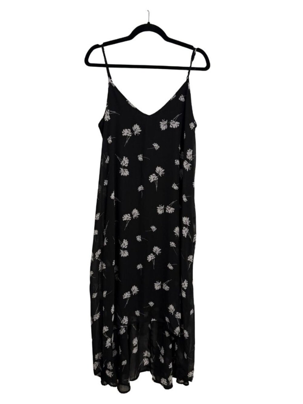 a.n.a. Black Floral Spaghetti Strap Midi Dress Size XLarge - Picture 2 of 2